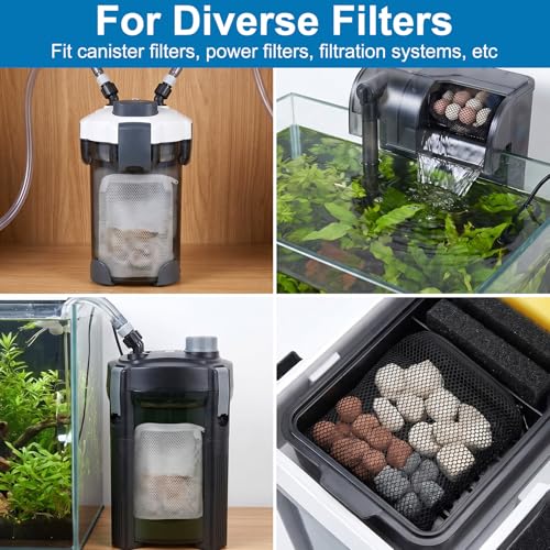 12 Pcs Aquarium Filter Media Bags, 8' X 6'' Extra Fine Mesh Bag Reusable | Aquarium Filter Media Bags with Zipper for Fish Tank Activated Carbon, Ceramic Rings