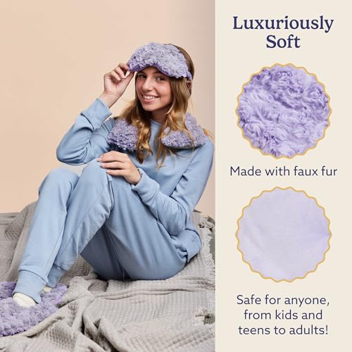 warmies Microwavable Neck & Shoulder Wrap - Heating & Cooling Plush Pad for Calming Relaxation - Weighted & Heated Neck Warmer with Scented Lavender - Microwave Heat Pad for Aches & Pain - Purple - color: Curly Purple