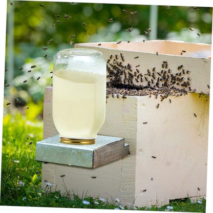 Abaodam 5pcs Beehive Feeder Lids Hive Entrance Bee Watering Station Cover Beekeeping Supplies Effortless Bee Water Feeder