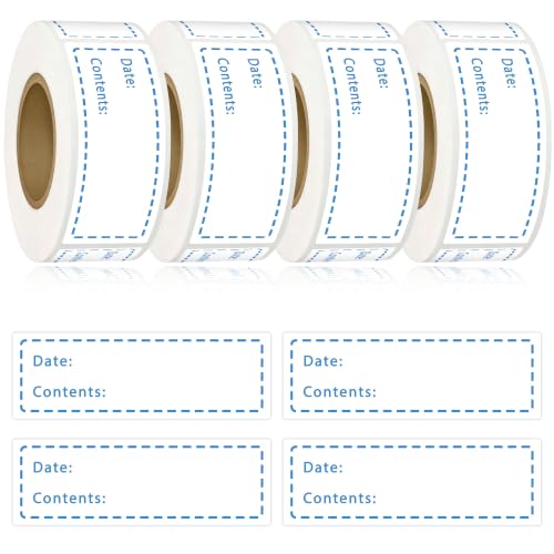 1200PCS Removable Food Labels Sticker 1x3Inch Freezer Labels for Containers Waterproof & Oil-Resistant Food Storage Labels Colored Freezer Labels Date Stickers for Refrigerator Kitchen Restaurants - color: Blue