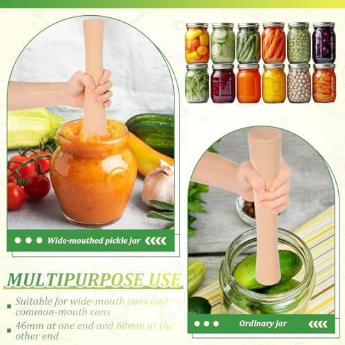 12" Sauerkraut Pounder Natural Beech Wood Smasher for Fermentation Crocks and Mason Jars Cabbage Sauerkraut Pounder, Fermenting Food Tool Packer Stomper