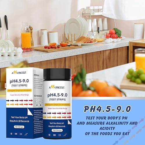 Urine pH Test Strips, 150 Count | pH 4.5-9 Range Indicator, Accurate Urinalysis, pH Monitoring, With Color Chart