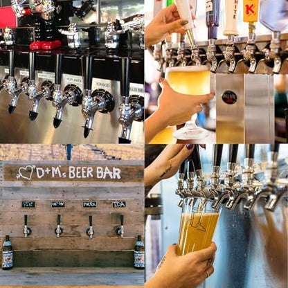 Draft Beer Faucet Shank Kit, Not Stick No Leak Brewing O.D 1/4" Beer Line Barb 1-1/2'' Beer Shank Stainless Steel Core Brass Body Kegerator Beer Tap Self-Closing Spring Spanner Wrench