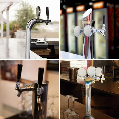 Draft Beer Faucet Beer Line Shank Kit Kegerator Parts Beer Tower Dispenser Replacement Set, Self-Closing Beer Tap 3/16” ID Beer Tubing 1/4" Keg Coupler Barb