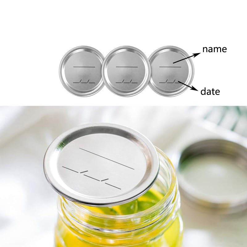 BSL 48 Pcs Canning Lids with Rings, Premium Mason Jar Lids with Bands/Rings for 86mm Wide Mouth Jars - Food Grade Material, 100% Fit & Airtight - style: 24Lids + 24Rings for Wide Mouth Jar