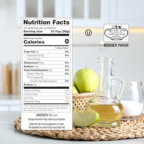 Roots Circle Malic Acid Powder - Bulk 1 Pack of 26.45 oz | Premium Food Grade, Gluten-Free, Non-GMO Ideal for Flavor Enhancer, Winemaking, & Cleaning - size: 1 Pack