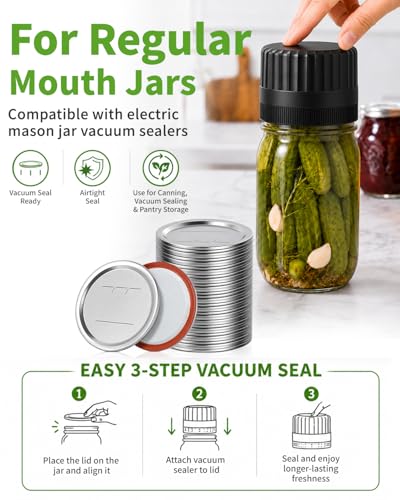 36Pcs Canning Lids Regular Mouth, 70mm Food Grade Mason Jar Lids, 100% Fit Airtight Lids for Ball and Kerr Preserving Jars - size: 36 Lids for Regular Mouth Jar