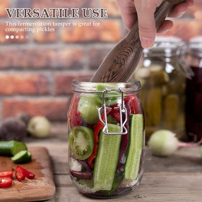 Sauerkraut Pounder Fermentation Tamper: Fermenting Pickle Stick Masher - Vegetable Fermentation Tool Wooden Pestle Tamper Stick