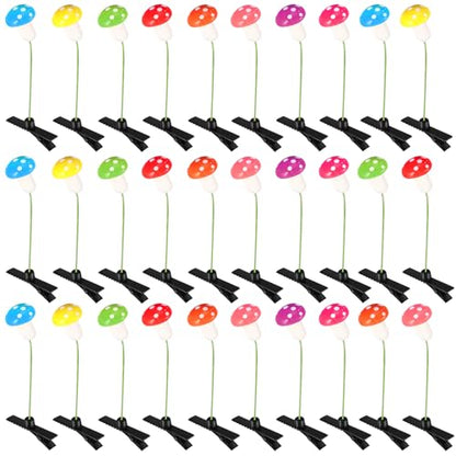 30 Pcs Bean Sprout Hair Clips Rave Mixed Style Plant Hairpins Hair Accessories for Party Irish(Mushroom) - style: Mushroom