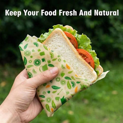 Beeswax Wraps for Food, Lemon 3 Pack (S, M, L) Reusable Food Wraps, Bread Sandwich Wrap, Zero Waste, Organic, Plastic-Free Food Storage Wrap - color: Lemon