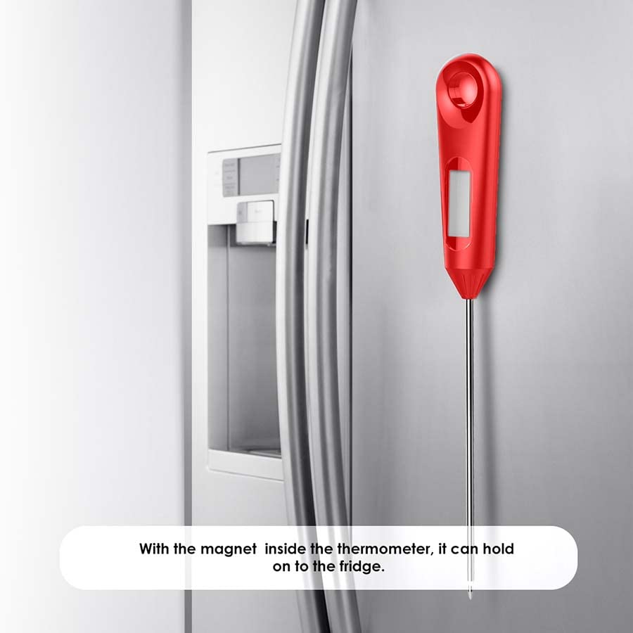 2 in 1 Stainless Steel Whisk & Instant Thermometer 12 inch Probe Combo | Perfect for cooking candy, yogurt, chocolate, buttercream, sauce, and cake. Handheld egg beater with integrated temp probe.
