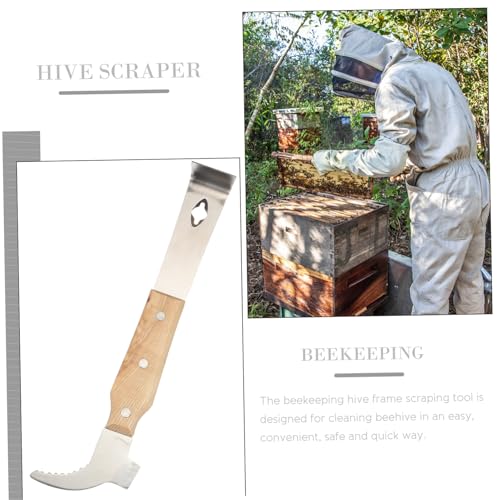 Toyvian Beehive Scraper Tool with Handle Hive Frame Lifter Cleaner Essential Beekeeping Supply for Easy Hive Maintenance and Frame Separation