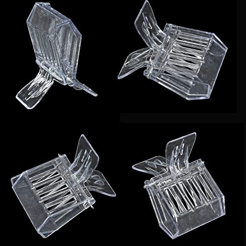 12 Pack Bee Queen Cage Catcher Clips Transparent Plastic Bee Queen Clips Beekeeping kit (12 Pack)