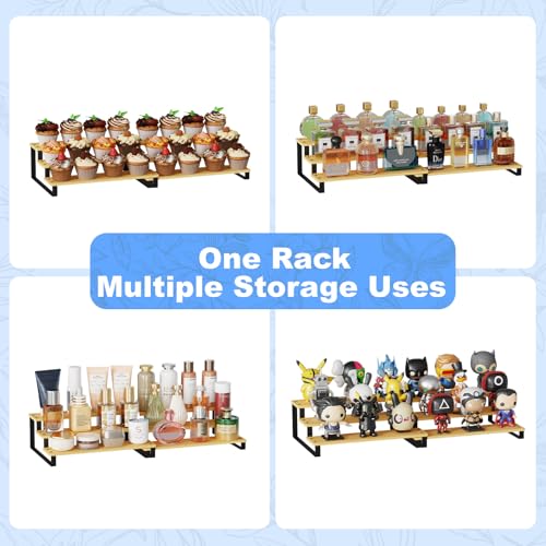 Expandable Bamboo & Iron Can Organizer, 3-Tier Adjustable Pantry Can Rack, Kitchen Cabinet Food Storage Shelf, Easy Access Canned Goods Soda Soup Can Holder, Hold Up to 30 Cans, Black - color: Black