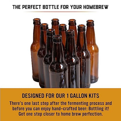Deluxe Bottling Kit – Craft a Brew Homebrew Bottler Equipment – Home Brewing Easy Bottling Set – 10 Empty 12oz. Amber Glass Bottles – 30+ Caps – 1 Capper… - style: 1 Gallon Cap + Kit