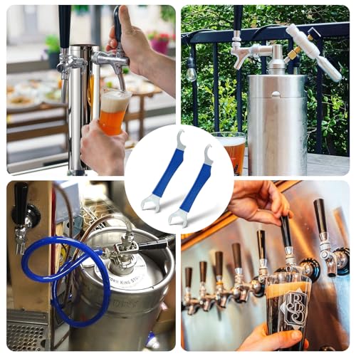2PCS Beer Tap Faucet Wrench, Keg Beer Faucet Spanner Wrench Tool for Draft Tap Keg Couplers Kegerator Tower, Kegerator Accessories