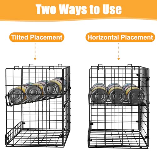 JKsmart 8-Tier Stackable Wire Basket, Can Organizer for Pantry Kitchen, XXL Metal Storage Shelves with Dividers & Handles, Easy Assembly Space Saving Storage Bins for Snacks Fruits Veggies - size: 8 Tier-XXL