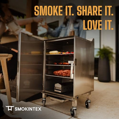 SmokinTex 'The OG' Electric Smoker - Spacious & Insulated Stainless Steel Meat Smoker with 700W Heating, & Temperature Control for BBQ, Jerky, Vegetables - size: 70 lb.