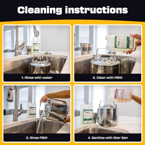 Star San Cleaner 32oz - No Rinse Food Grade Brewing Sanitizer Rinseless Cleaning Agent for Home Brew, Kegs, Stainless Steel. Acid-based, foaming sanitizer for Beer, Wine, & Mead Equipment