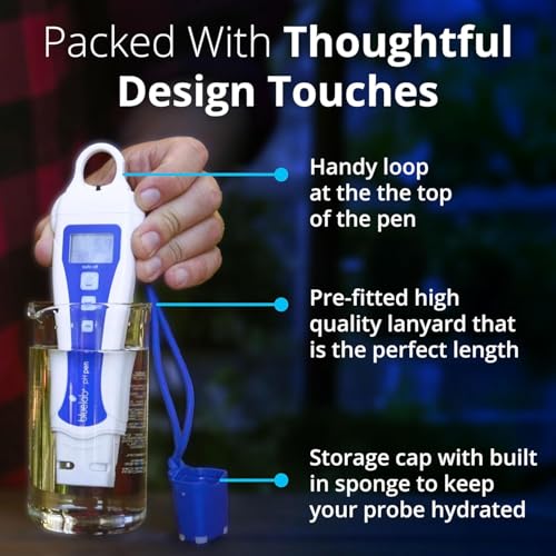 Bluelab pH Pen - ± 0.1 pH Accurate, Durable Double Junction Probe, Waterproof & Floats, Auto Temperature Compensation, Easy Calibration - Made in NZ - style: PH Pen