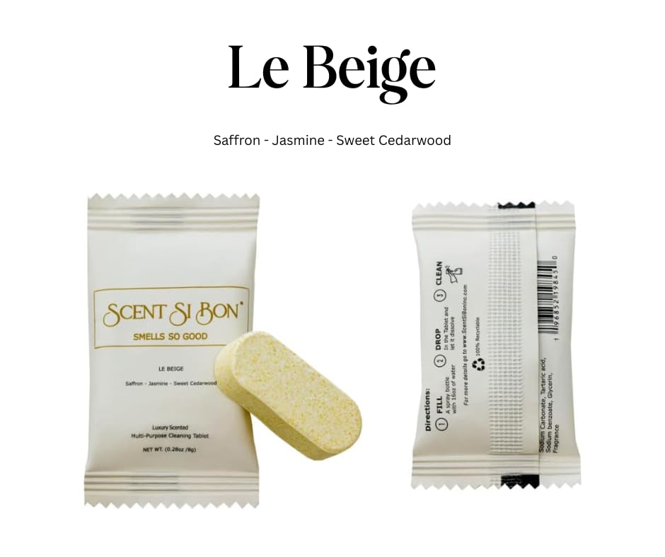 L'Ombre Luxury Scented Multi-Purpose Cleaning Tablets, 4 Count, Makes 4 x 16oz Bottles, Inspired By Iconic Perfumes
