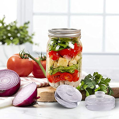 Eleganttime 4 Pack Easy Grip Handle Glass Fermentation Weights Great Mason Jar Wide Mouth Canning Fermenting Pickling Sourkrout Kraut Weight Fermentation Kit - color: Glass Weight with grip-4pcs