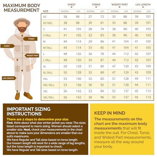 Beekeeping Suit (XXL) + Beekeeping Round Hood w/Veil (XL+) (Bundle & Save)