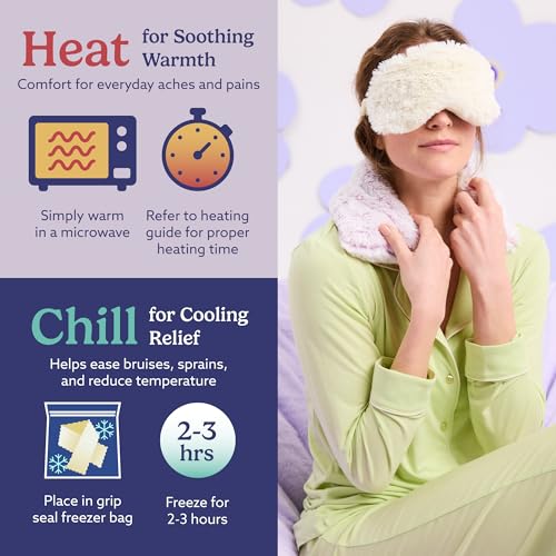 warmies Microwavable Neck & Shoulder Wrap - Heating & Cooling Plush Pad for Calming Relaxation - Weighted & Heated Neck Warmer with Scented Lavender - Microwave Heat Pad for Aches & Pain - Lavender - color: Marshmallow Purple