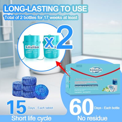 KIISIISO Toilet Bowl Cleaners, Septic-Safe Automatic Toilet Cleaner Bottles, Sustained-Release Toilet Tank Cleaners For Against Tough Stains, Long-Lasting Deep Cleaning & Freshness-2 Packs - size: 7.5 Ounce (Pack of 2)