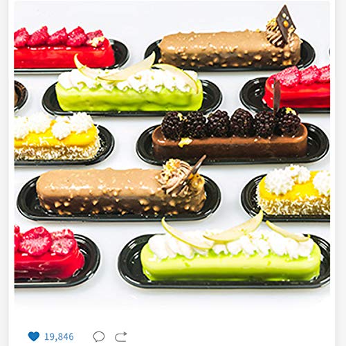 OCPO KITCHEN Eclair Silicone Mold for Baking Mousse Cake, 3D Silicone Baking Mold for Cakes French Pastry Chocolate Brownie, Cake Decoration, 3D Eclair Shape (8-Cavity) - style: Fashion Eclair (8-Cavity)