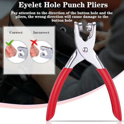 Honoson 1/4 Inch Grommet Tool Kit Eyelet Plier Set Hole Punch Grommet Hand Press Pliers with 200 Pieces of Eyelets for Clothes Shoes Bags(Gold, Silver, Black, Copper) - color: Gold, Silver, Black, Copper, size: 3/16 Inch