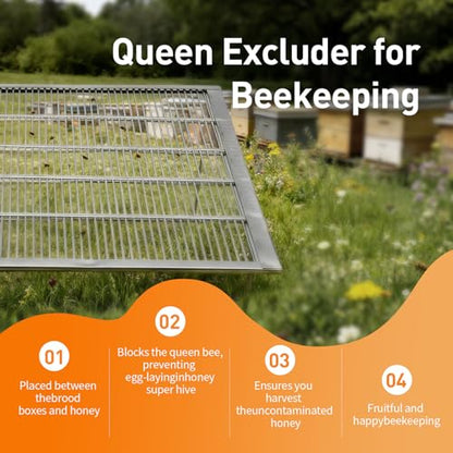 2 Pack Metal Queen Excluder for 8 Frame Hive, Bee Hive Queen Excluder | prevents queen laying in honey supers, galvanized steel, rust resistant, easy install