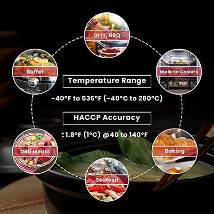 FI40L Food Inspector Accuracy complies to FDA 2022 Food Code Digital Dual Laser Infrared Thermometer Temperature Gun Instant Read for Cooking, Kitchen, Grill, BBQ, Baking