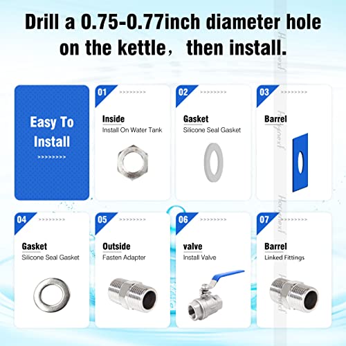 3/4" O.D. thread stainless steel home brewing bulkhead ball valve fitting kit 1st generation - size: 3/4" O.D. thread, 1st generation