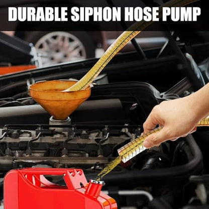 2PCS 8.2FT 1" Heavy Duty Gas Siphon Hose, Self-Priming Fuel Transfer Pump | Jiggler Siphon with Brass Valve & Metal Clamp, Transfer Hose for Gasoline, Fish Tank Water Changes, Boats, ATVs & Tractors - size: 1"ID x 2Pcs