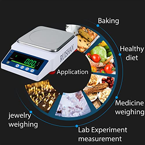 Lab Scale 5000gx0.01g High Precision Scientific Electronic Digital Laboratory Lab Weight Analytical Balance Scale .01g Accuracy Jewelry Pharmacy Chemistry Industria Calibrated Gram Scale - size: 5kg/0.01g
