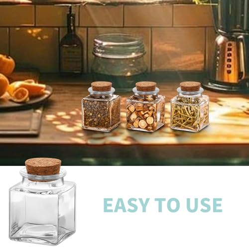 12Pcs 1.7oz Mini Glass Bottles, 50ml small Bottle, Jars with Wood Cork Stoppers, Wish Bottles, Message Bottle for Wedding Favors, Baby Shower Favors, DIY Craft (12)
