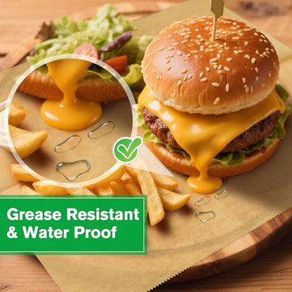 EcoDispose Precut POP UP Deli Paper Sheet Pack of 200, Interfolded Heavy Paper for Food Wrap and Serving (12" x 10-1/2", Kraft） - color: Kraft, size: 12“x10.5”inch