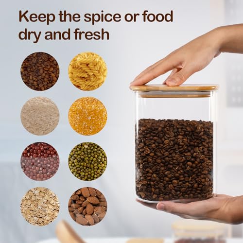 D2scrma 122oz 41oz Airtight Glass Square Storage Canister with Bamboo Lid Set of 2(3600ml*1 1200ml*1) Large Storage Container Gallon Glass Jars, for Sugar, Flour, and Coffee bean (with Black Lable) - size: 115oz*1/37oz*1