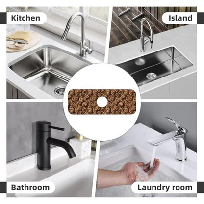 Chocolate Chip Cookie Faucet Mat For Kitchen Sink, Absorbent Countertop Protector, Quick Dry Sink Splash Guard Pad, Waterproof Draining Mat 15" X 5.5" - color: Style 8