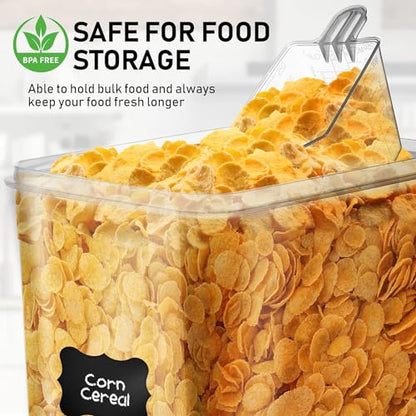 WHITE FEATHER SUPPLIES 8.5L/287Oz Extra Large Airtight Food Storage Containers (2 PC) with Lids, Kitchen and Pantry Organization Containers for Baking Supplies, Cereal, Flour, Sugar, Rice (BPA Free) - color: Black