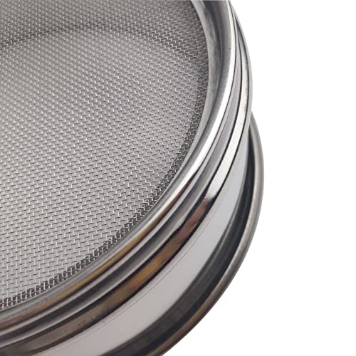 LABALPHA 35 Mesh Lab Sieves, Test Sieve #35 Mesh, 4'' Diameter, 304 Stainless Steel Wire Cloth (0.5mm) - size: 35 mesh (0.5mm)