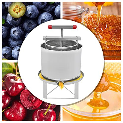 12.6L Fruit Wine Press, Stainless Steel Large Bee Honey Press Extractor Beeswax Presser Household Manual Honey Extractor Cheese Press Grape Cider Wine Making Equipment for Self in Hom - size: 12.6L