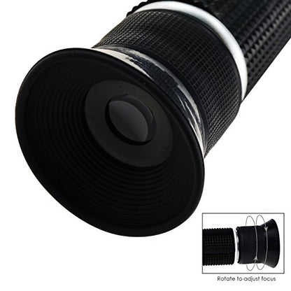 Alcohol Refractometer for Spirit Alcohol Volume Percent with Automatic Temperature Compensation (ATC) Dual Scale Brix 0-40% 0-25% VOL in Wine Making and Beer Brewing, Homebrew Kit