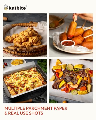 Katbite Parchment Paper, Heavy Duty 12x16 inches Baking Paper, 300 Sheets Oil-proof and Non-stick Parchment Paper Sheets Perfect for Air Fryer, Grilling,Cooking and Wrapping [Extra Strong Series] - size: 12"x16"-300