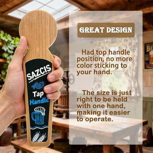 Beer Tap Handle ，6 Keg Tap with 4 Pen Set & Gift Wrapping, Cherry Wood Keg Tap Handle for Kegerator, Homebrew & Bars - color: 6 PCS