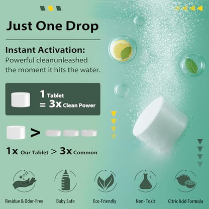 Descaling Tablets Descaler, 30 Count, Compatible with Momcozy, Baby Brezza Bottle Washer, Warmer, Sterilizer & Formula Maker, Descaler for Milk & Limescale Removal