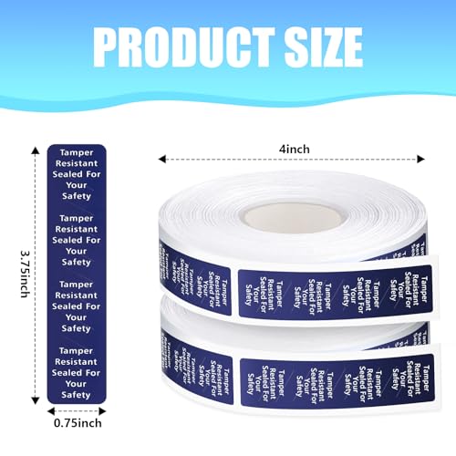 Outus 1000 Pcs Tamper Evident Labels Rolls Adhesive Safety Stickers 0.75 x 3.5'' Tamper Evident Tape for Security Food Delivery Bag Closure Container Box Jar Mailing Packaging Sealing (Navy Blue) - color: Navy Blue