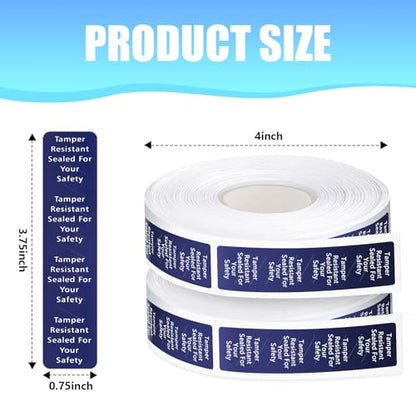 Outus 1000 Pcs Tamper Evident Labels Rolls Adhesive Safety Stickers 0.75 x 3.5'' Tamper Evident Tape for Security Food Delivery Bag Closure Container Box Jar Mailing Packaging Sealing (Navy Blue) - color: Navy Blue