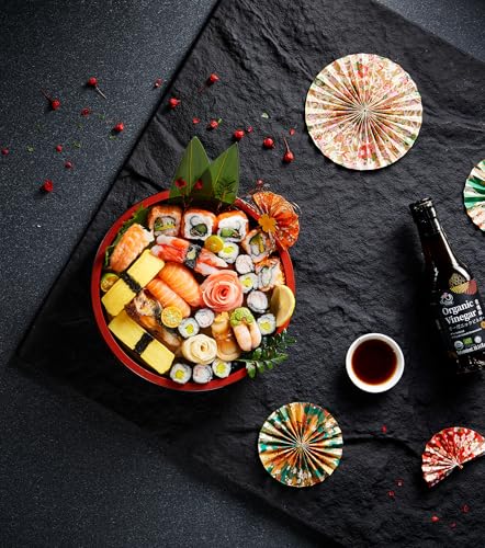 YUHO DIY Sushi Ingredients Kit with Rolling Mat Foods Making Kit Rice Ginger Seaweed Nori Wasabi Soy Sauce with Molds